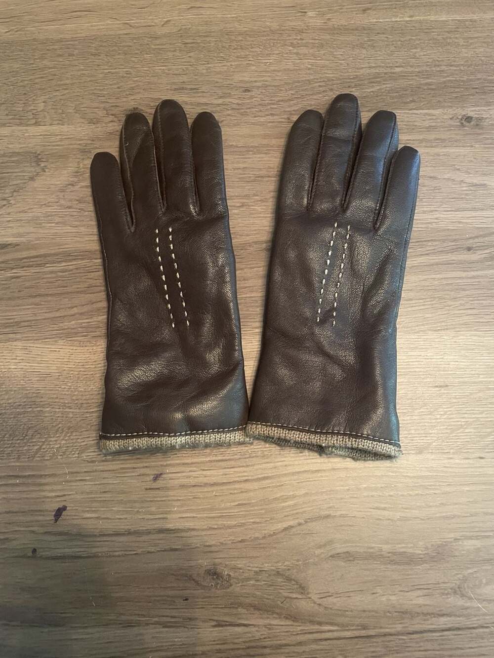 Leather Gloves Thinsulate Lined Brown Size L